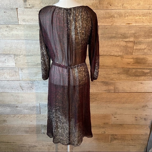 Club Monaco sheer snake-print silk dress in size 0 - Picture 3 of 11